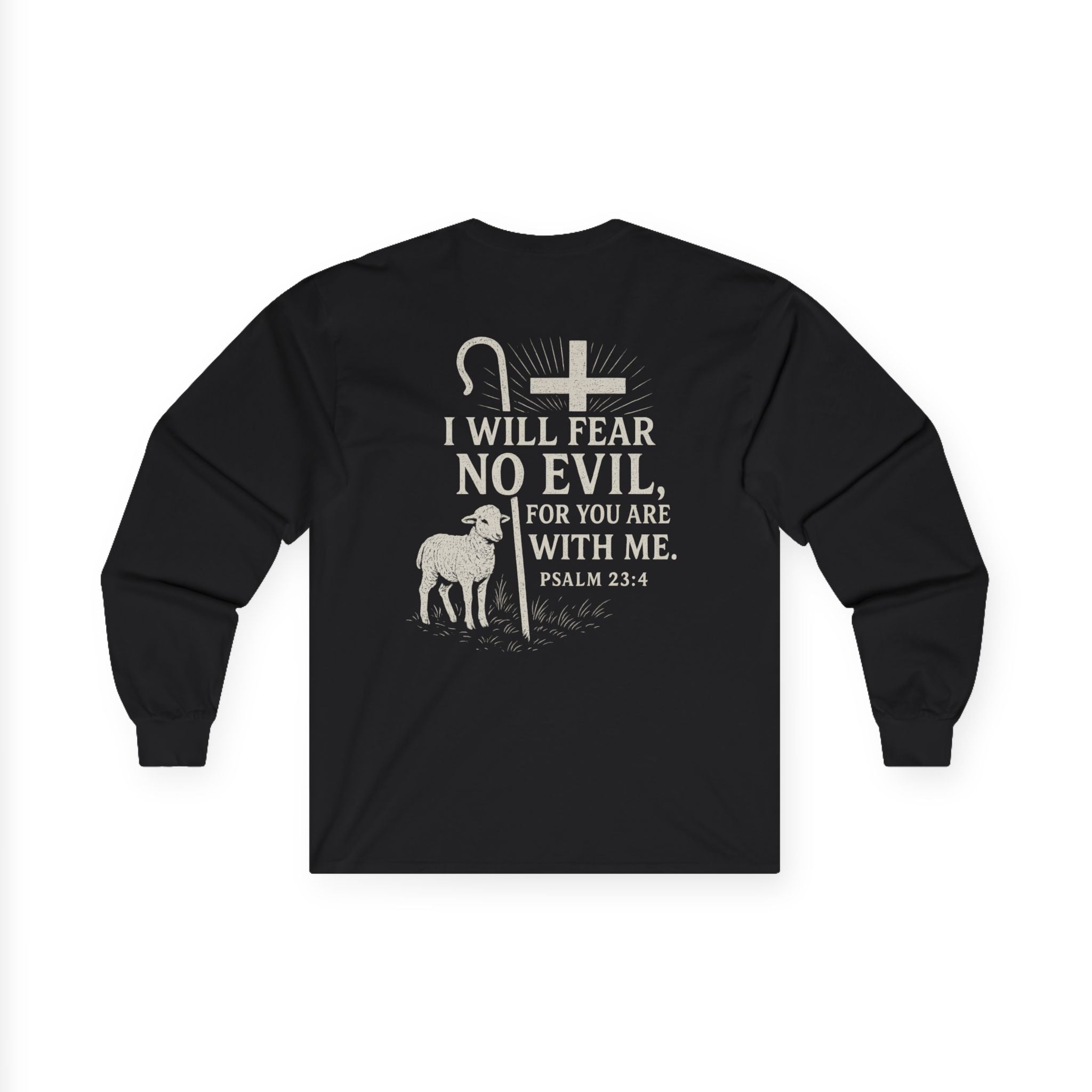 Faith-Inspired Long Sleeve Tee - Psalm 23:4 Design