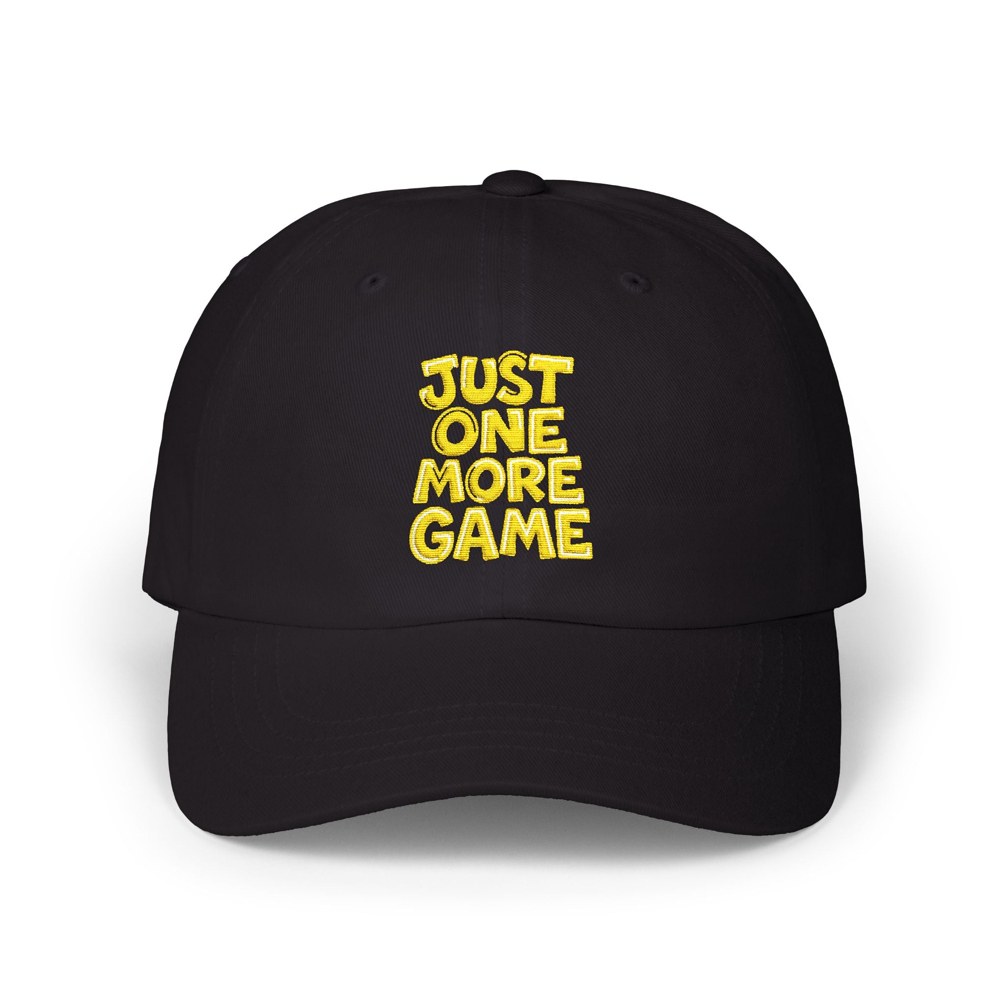 Just One More Game Dad Cap - Classic Black Baseball Hat for Gamers and Dads